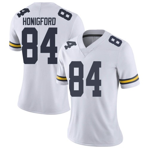 Joel Honigford Michigan Wolverines Women's NCAA #84 White Limited Brand Jordan College Stitched Football Jersey XIP7454OS